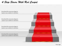 4 steps stairs with carpet powerpoint template slide