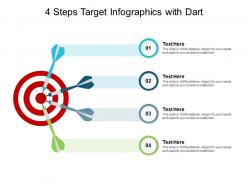 4 steps target infographics with dart