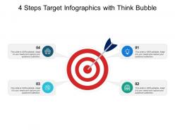 4 steps target infographics with think bubble