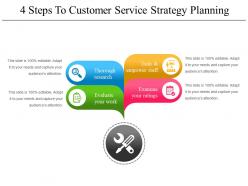 4 Steps To Customer Service Strategy Planning Powerpoint Images
