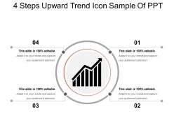 4 Steps Upward Trend Icon Sample Of Ppt