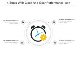 4 steps with clock and gear performance icon