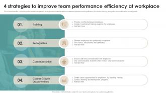 4 Strategies To Improve Team Performance Efficiency At Workplace