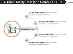 4 time quality cost icon sample of ppt