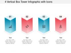 4 vertical box tower infographic with icons