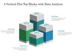 4 vertical flat top blocks with data analysis
