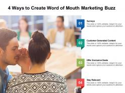 4 ways to create word of mouth marketing buzz