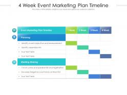 4 week event marketing plan timeline