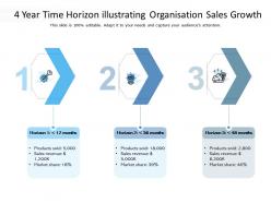 4 year time horizon illustrating organisation sales growth