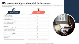 4ms Process Analysis Checklist For Business