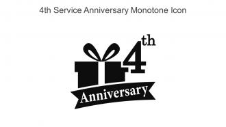 4th Service Anniversary Monotone Icon In Powerpoint Pptx Png And Editable Eps Format