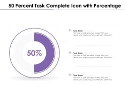 50 percent task complete icon with percentage