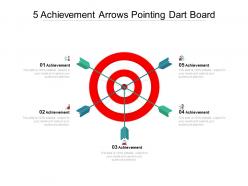 5 achievement arrows pointing dart board