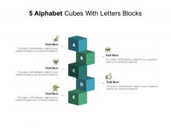 5 alphabet cubes with letters blocks