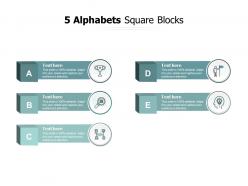 5 alphabets square blocks