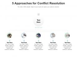 5 approaches for conflict resolution infographic template
