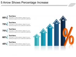 5 arrow shows percentage increase powerpoint slide rules