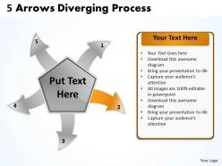 5 arrows diverging concept process chart software powerpoint templates