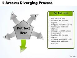 5 arrows diverging concept process chart software powerpoint templates