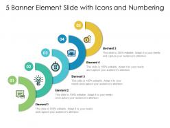 5 banner element slide with icons and numbering