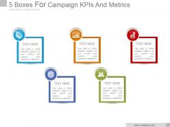 5 boxes for campaign kpis and metrics good ppt example
