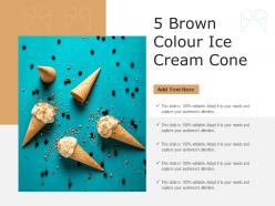 5 brown colour ice cream cone