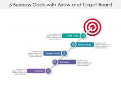 5 business goals with arrow and target board