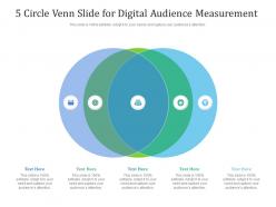 5 Circle Venn Slide For Digital Audience Measurement Infographic Template