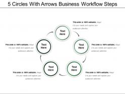 5 circles with arrows business workflow steps