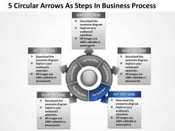 5 circular arrows as steps in business process powerpoint templates ppt presentation slides 812