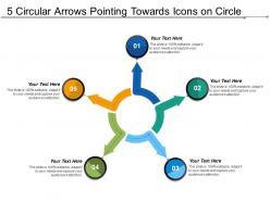 5 circular arrows pointing towards icons on circle