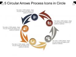 5 Circular Arrows Process Icons In Circle