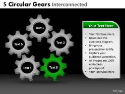 5 circular gears interconnected powerpoint slides and ppt templates db