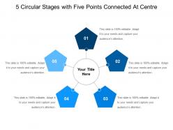 5 circular stages with five points connected at centre