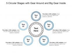 5 circular stages with gear around and big gear inside
