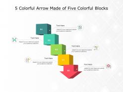 5 colorful arrow made of five colorful blocks