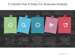 5 colorful post it notes for business analysis powerpoint guide