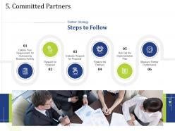 5 committed partners finalize powerpoint presentation brochure