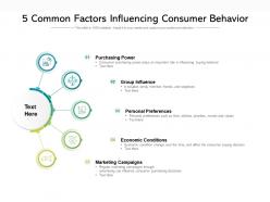 5 common factors influencing consumer behavior