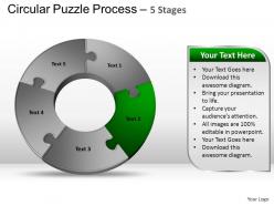 5 components circular puzzle process powerpoint slides and ppt templates 0412