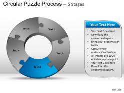 5 components circular puzzle process powerpoint slides and ppt templates 0412