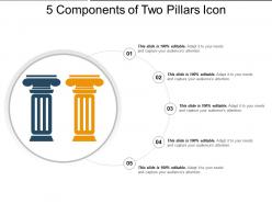 5 components of two pillars icon powerpoint templates