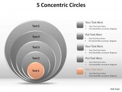 5 concentric circles slides diagrams templates powerpoint info graphics