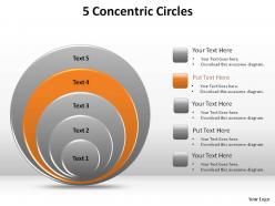 5 concentric circles slides diagrams templates powerpoint info graphics