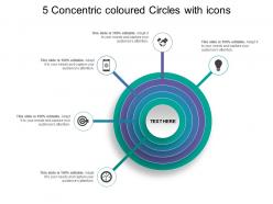 5 concentric coloured circles with icons