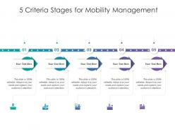 5 criteria stages for mobility management infographic template
