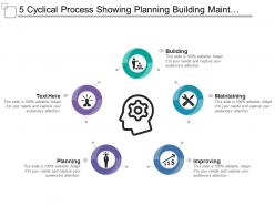 5 cyclical process showing planning building maintaining and improving