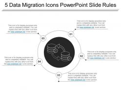 5 data migration icons powerpoint slide rules