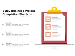 5 day business project completion plan icon