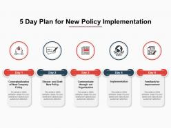 5 day plan for new policy implementation